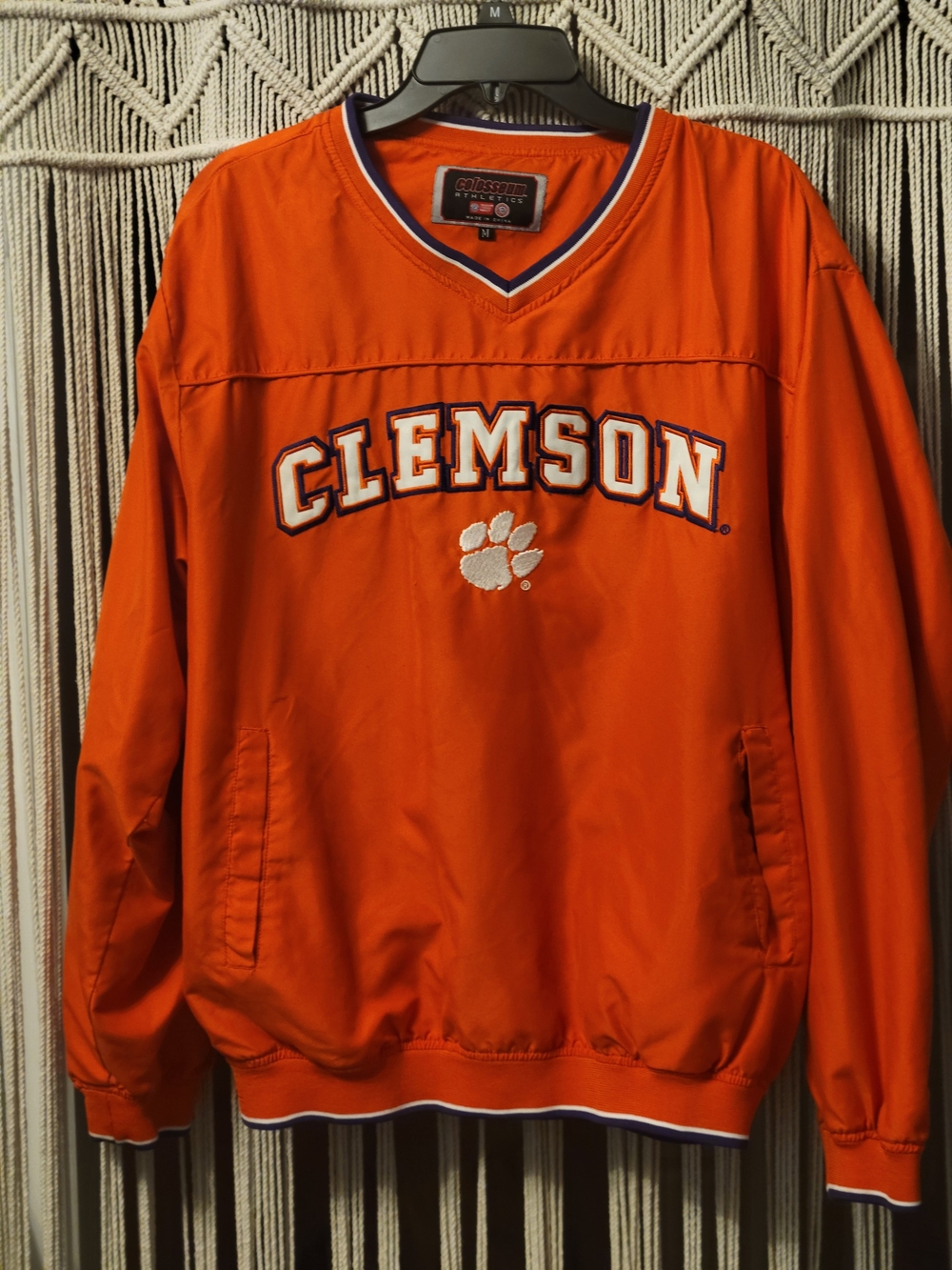 Colosseum Orange Clemson Pullover Windbreaker